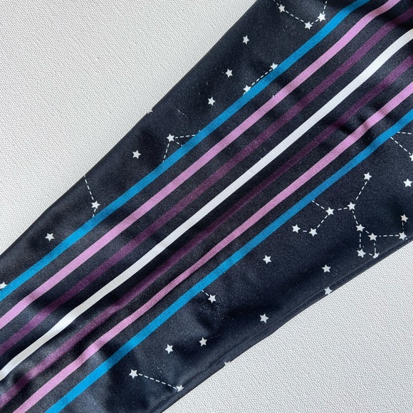 Gold Sheep 🐑 🌌 🌟 Kids leggings M 7/8 black with constellation and stripes - Picture 5 of 12